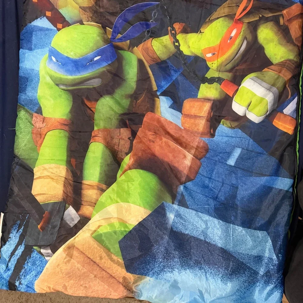 Nickelodeon TMNT Kids Sleeping Bag‎ 30x54 Blue Green Ninja Turtles Slumber Party